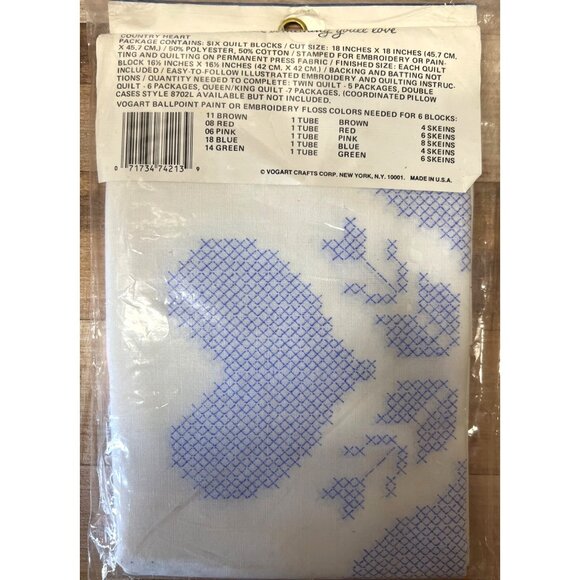 Vogart Crafts 6 Quilt Blocks For Embroidery Or Ballpoint Painting 18x18 Inches - Picture 2 of 2